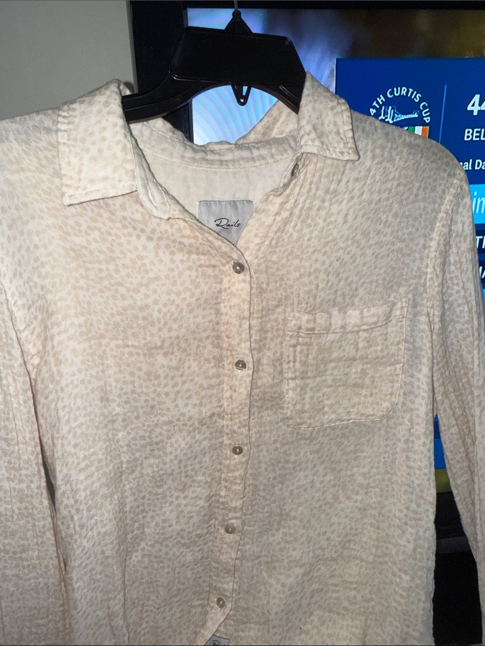 Rails Cream Leopard-Print Button-Down Shirt